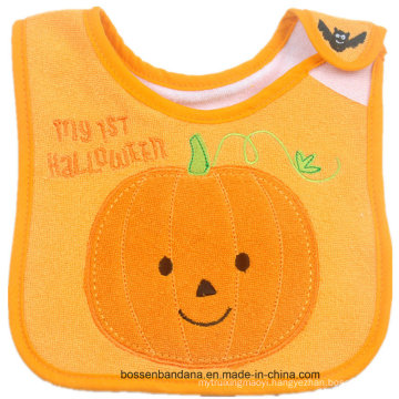 Customized Design Halloween Cotton Terry Embroidered Baby Bandana Baby Wear Bib